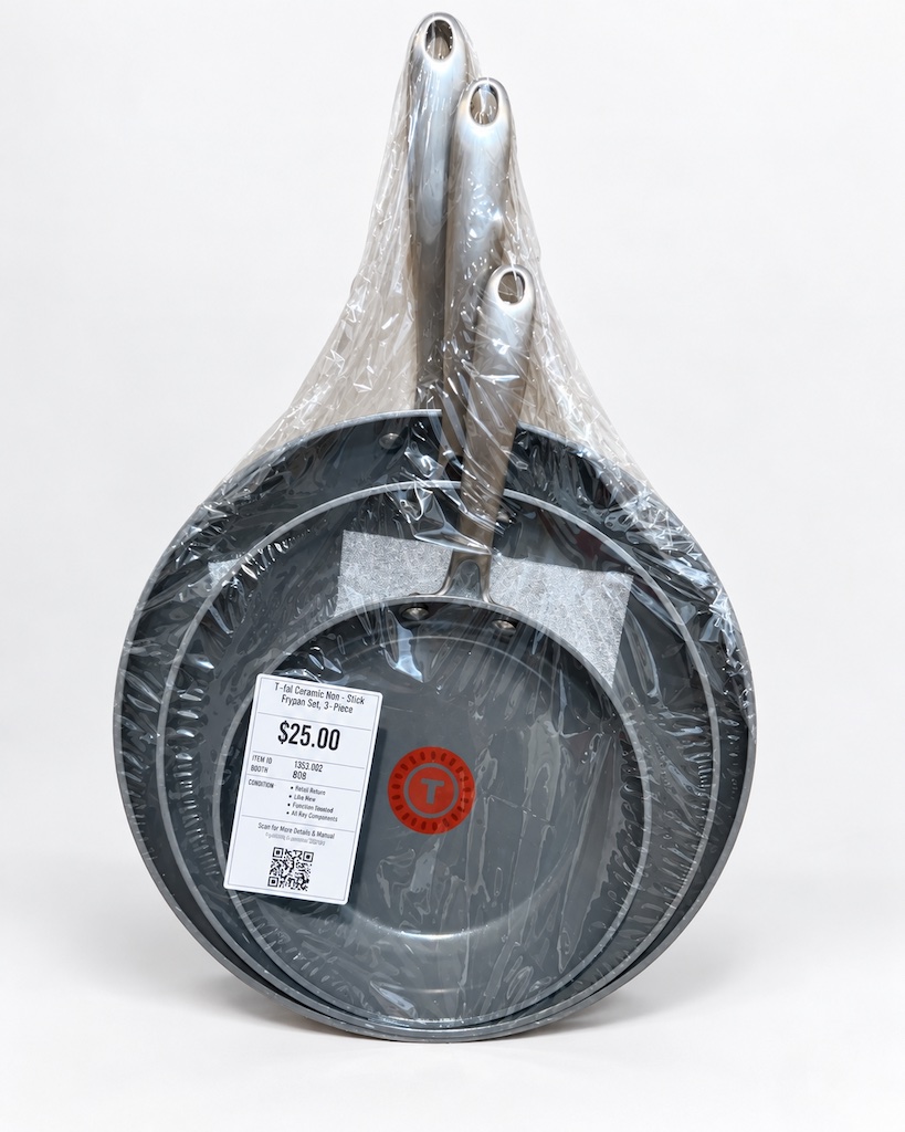T-fal Ceramic Non-Stick Frypan Set, 3-Piece