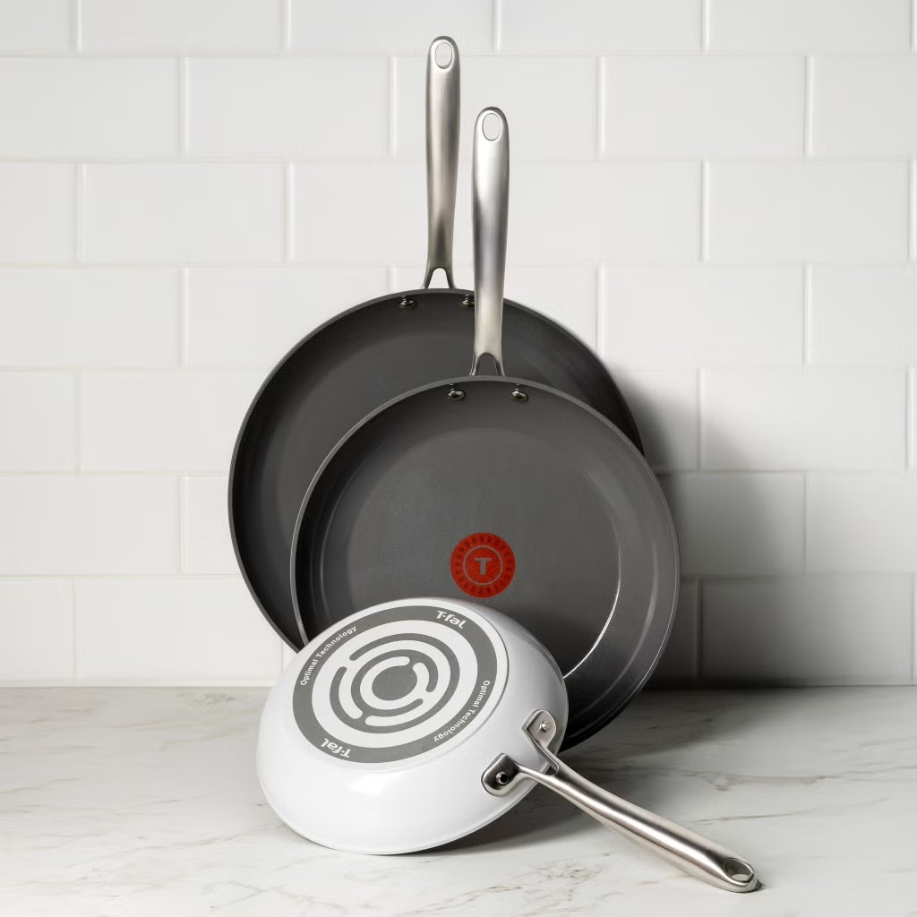 T-fal Ceramic Non-Stick Frypan Set, 3-Piece